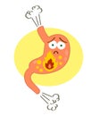Stomach on a white background. Flatulence. Cartoon. Royalty Free Stock Photo